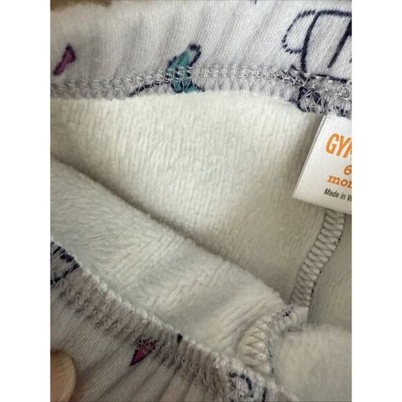 Gymboree 6-12 M Animals In Winter Clothes And Hearts Pull On Fleece Lined Pants - Picture 5 of 6